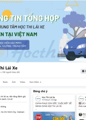 Đăng ký học thi bằng lái xe online qua Facebook